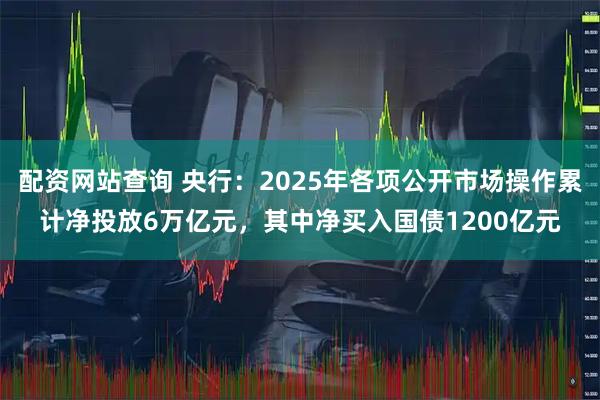 配资网站查询 央行：2025年各项公开市场操作累计净投放6万亿元，其中净买入国债1200亿元