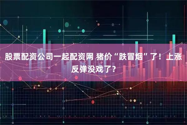 股票配资公司一起配资网 猪价“跌冒烟”了！上涨反弹没戏了？
