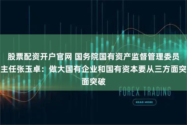 股票配资开户官网 国务院国有资产监督管理委员会主任张玉卓：做大国有企业和国有资本要从三方面突破